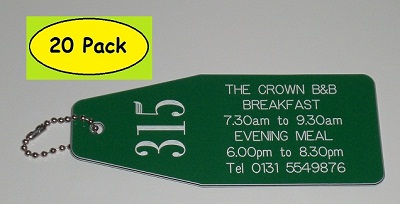 Pack of 20 Qty Large Sized Key Fobs - Free Engraving